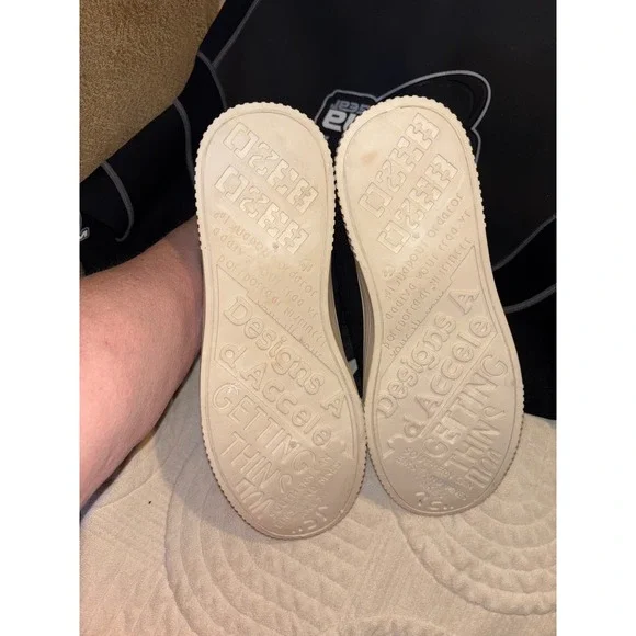 Venron Sabni Black Canvas Lace Up Fashion Sneakers Orange Accents - Picture 6 of 6